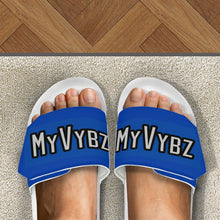 Load image into Gallery viewer, MyVybz Blue Velcro slides