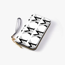 Load image into Gallery viewer, MyVybz Leather Strap Clutch Purse BLK and Silver