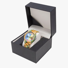 Load image into Gallery viewer, MyVybz Blended Wooden Watch - Green &amp; Blue