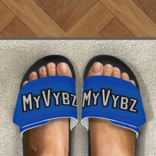 Load image into Gallery viewer, MyVybz Blue Velcro slides