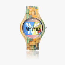 Load image into Gallery viewer, MyVybz Blended Wooden Watch - Green &amp; Blue