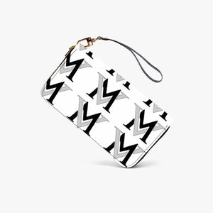 MyVybz Leather Strap Clutch Purse BLK and Silver